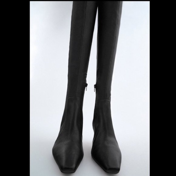 🔥MOVING SALE🔥NEW ZARA EXTRA TALL LEATHER BOOT - Picture 7 of 10